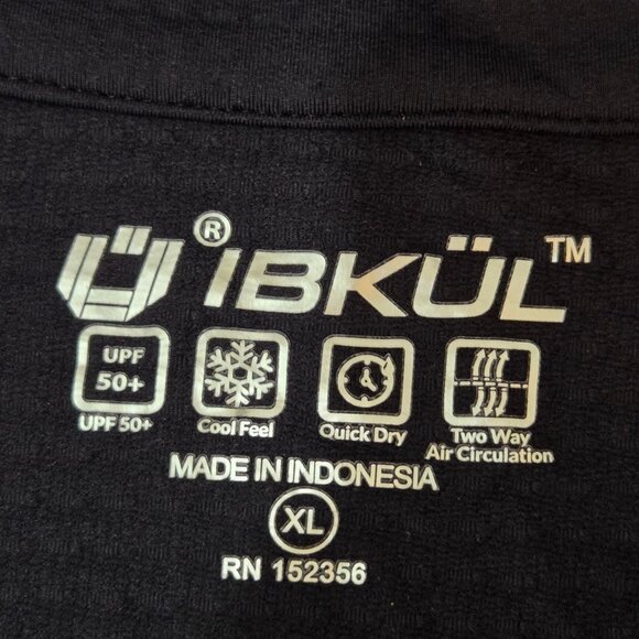Ibkul Black Short Sleeve Shirt Size XL 1/4 Zip Cooling Shirt UPF 50+ Quick Dry - Picture 5 of 9